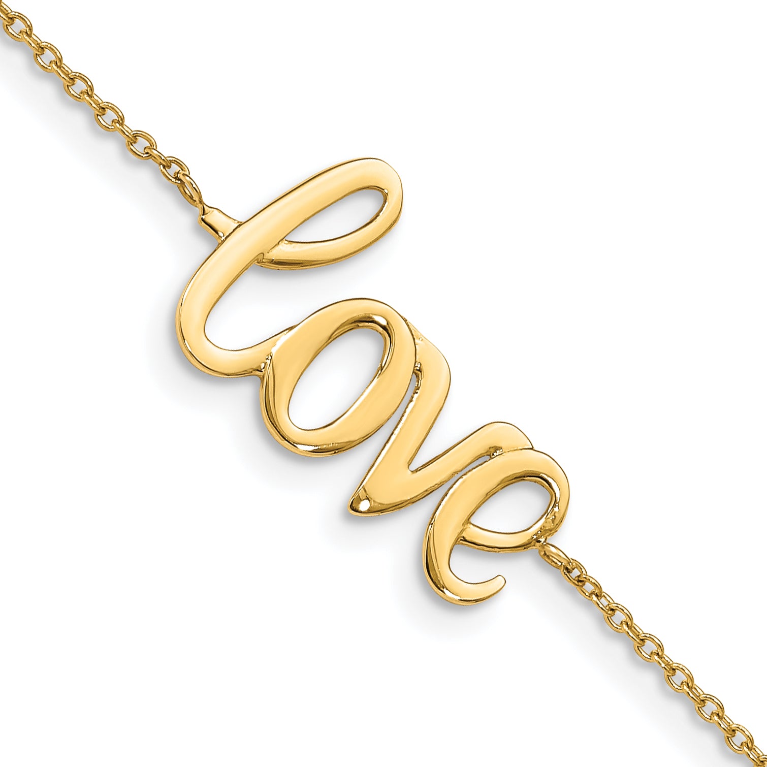 14K Polished LOVE Script 7 inch Bracelet FB1427