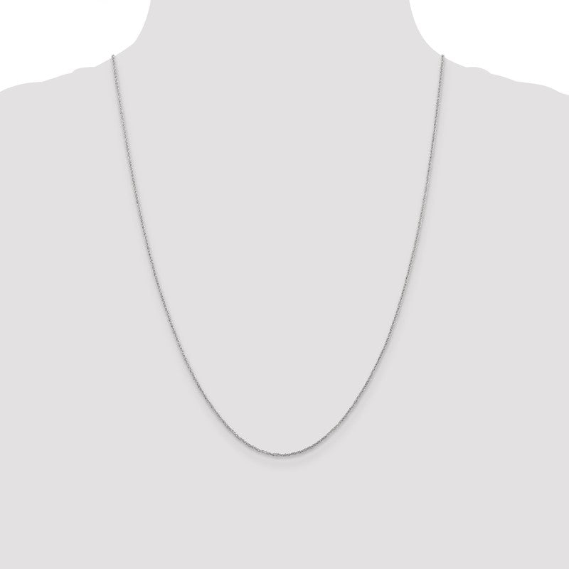 14K  White Gold 14 inch 1.1mm Ropa with Spring Ring Clasp Chain WRPA020