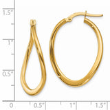 14k 2mm Polished Tapered Twist Hoop Earrings PRE217