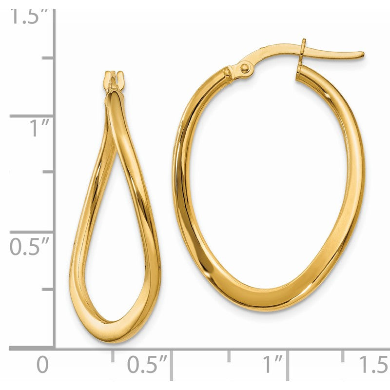 14k 2mm Polished Tapered Twist Hoop Earrings PRE217