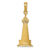 14K and White Rhodium Cape Hatteras Lighthouse Pendant K4147