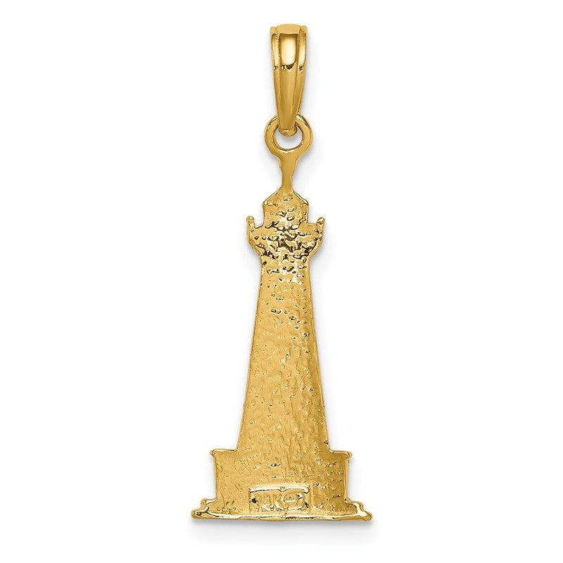 14K and White Rhodium Cape Hatteras Lighthouse Pendant K4147