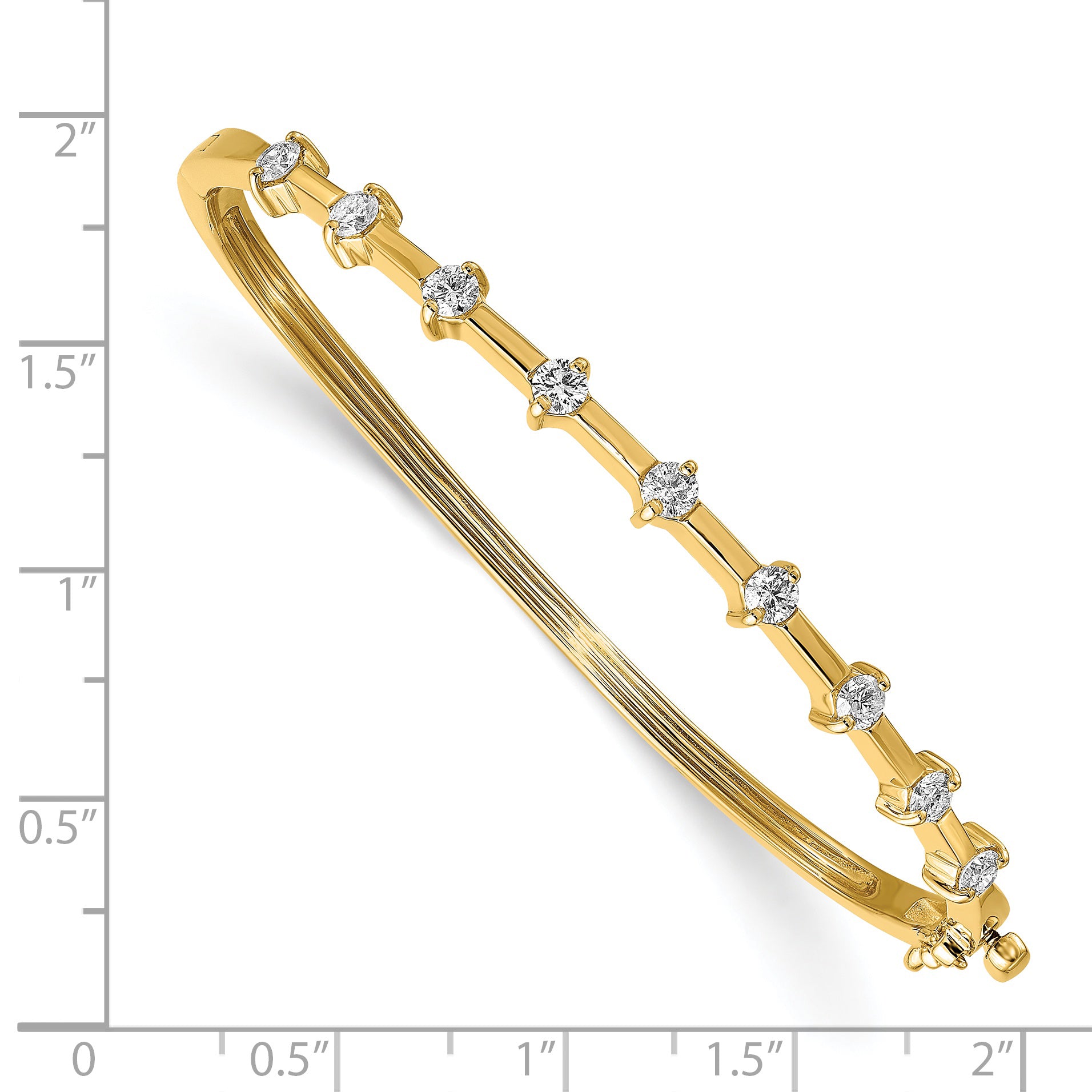 14k Complete 7/8 carat A Diamond Hinged Oval Bangle Bracelet XB220A