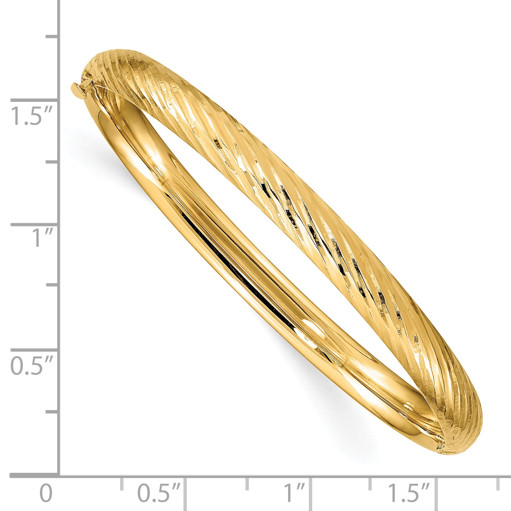 14k 3/16 Textured 4.75mm Hinged Childrens Bangle DB691