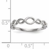14k White Gold Polished Twisted Loops Ring R613