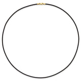 14k Yellow Clasp 1.5mm 16 inch Black Leather Cord Necklace XG250