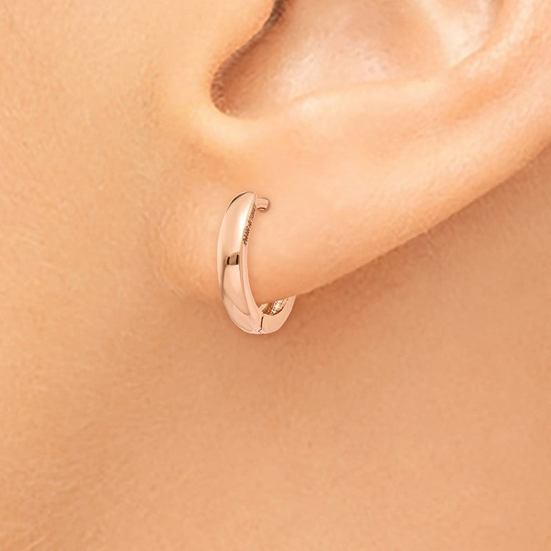14k Rose Gold 1.8mm Round Hinged Hoop Earrings TF763