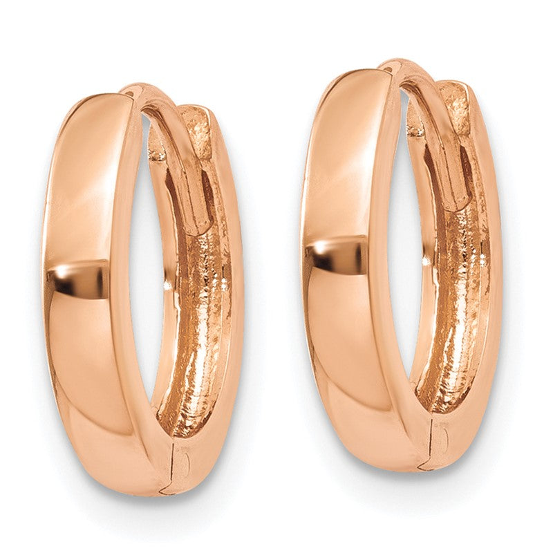14k Rose Gold 1.8mm Round Hinged Hoop Earrings TF763