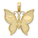14K and White Rhodium Butterfly Pendant K4242