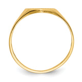 14k 7.5x5.5mm Closed Back Heart Signet Ring CH196