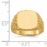 14k 13.5x13.5mm Closed Back Mens Signet Ring RS384