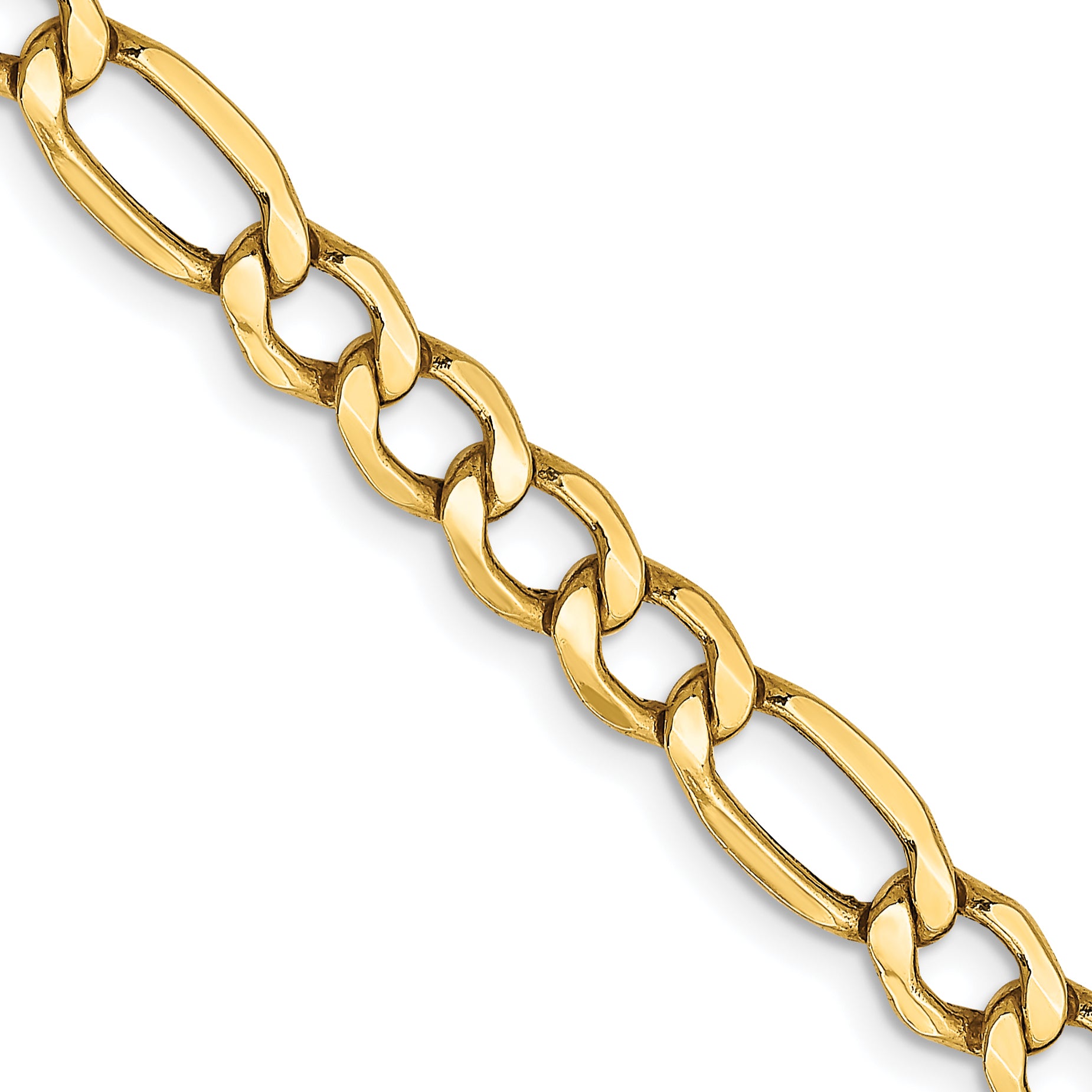 14K 26 inch 5.75mm Semi-Solid Figaro with Lobster Clasp Chain BC95