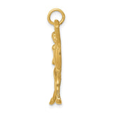 14k Satin Diamond-cut Gymnast Charm C590
