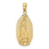14k Polished and Satin Solid Our Lady of Guadalupe Pendant K5645