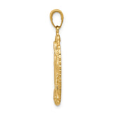 14k Polished and Satin Solid Our Lady of Guadalupe Pendant K5645
