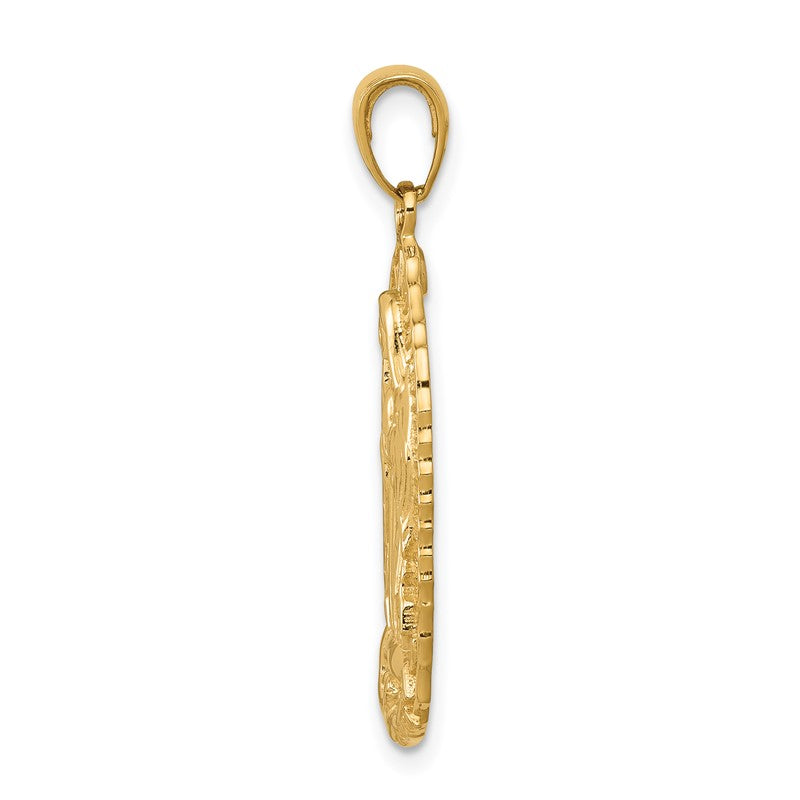 14k Polished and Satin Solid Our Lady of Guadalupe Pendant K5645