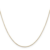 14K 14 inch .8mm Diamond-cut Cable with Lobster Clasp Chain PEN41L