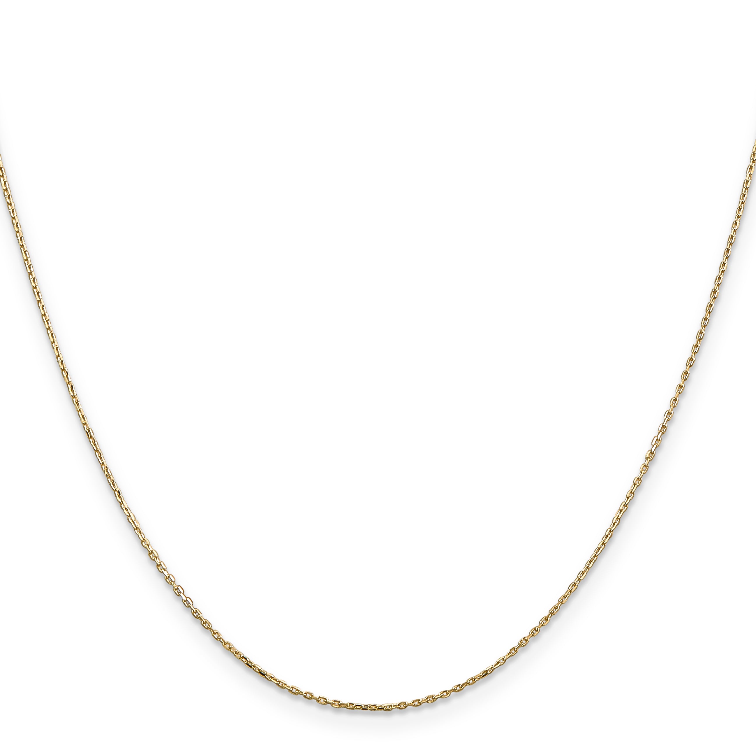 14K 14 inch .8mm Diamond-cut Cable with Lobster Clasp Chain PEN41L