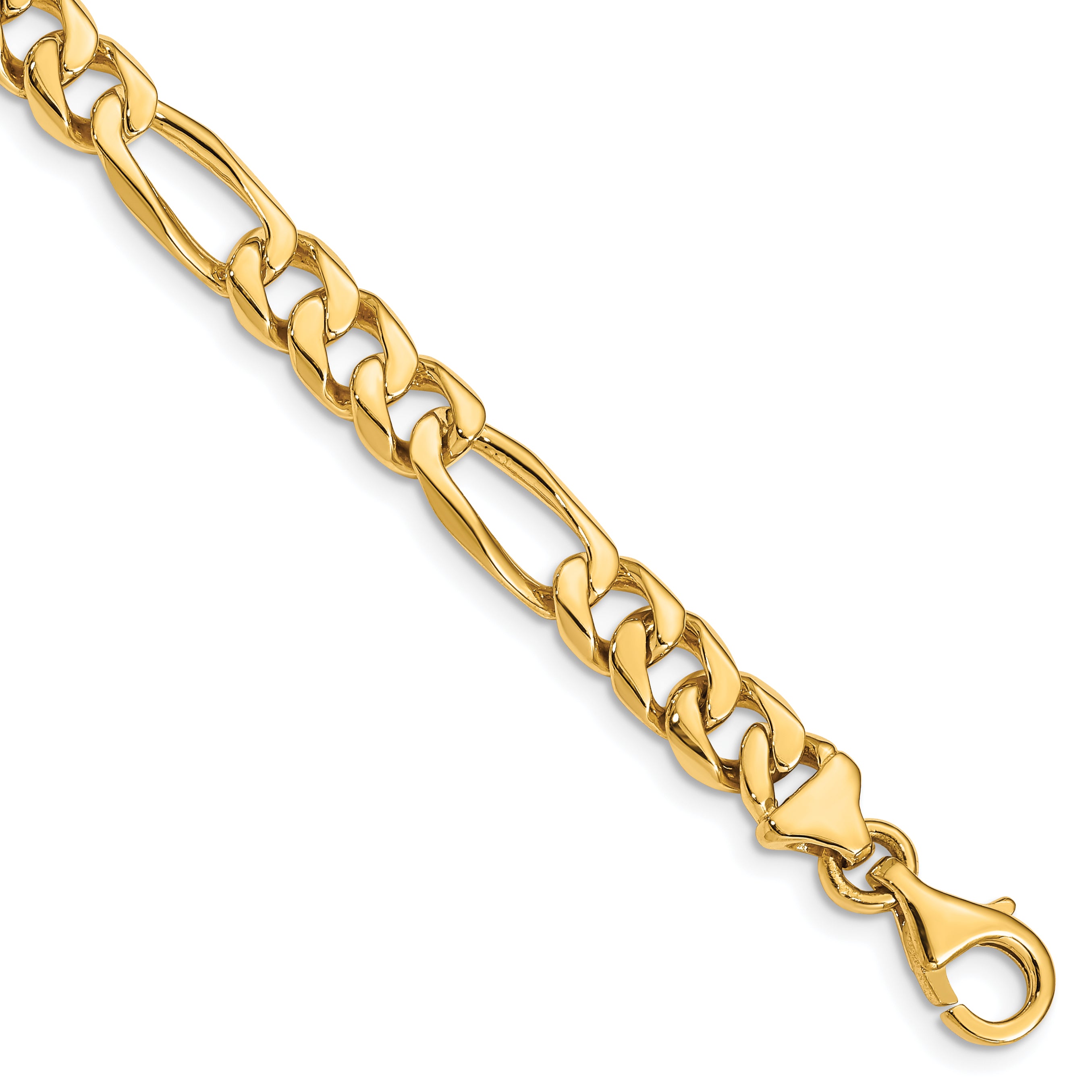 14K 18 inch 7mm Hand Polished Figaro Link with Fancy Lobster Clasp Chain LK107