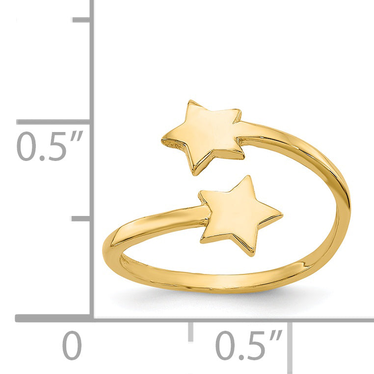 14k Double Star Toe Ring C2080