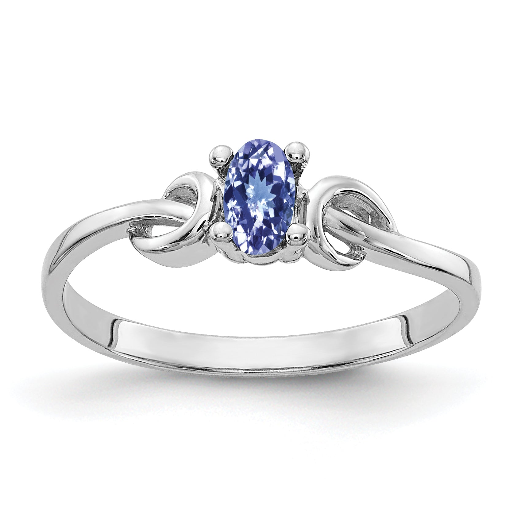 14k White Gold 5x3mm Oval Tanzanite ring Y4651T