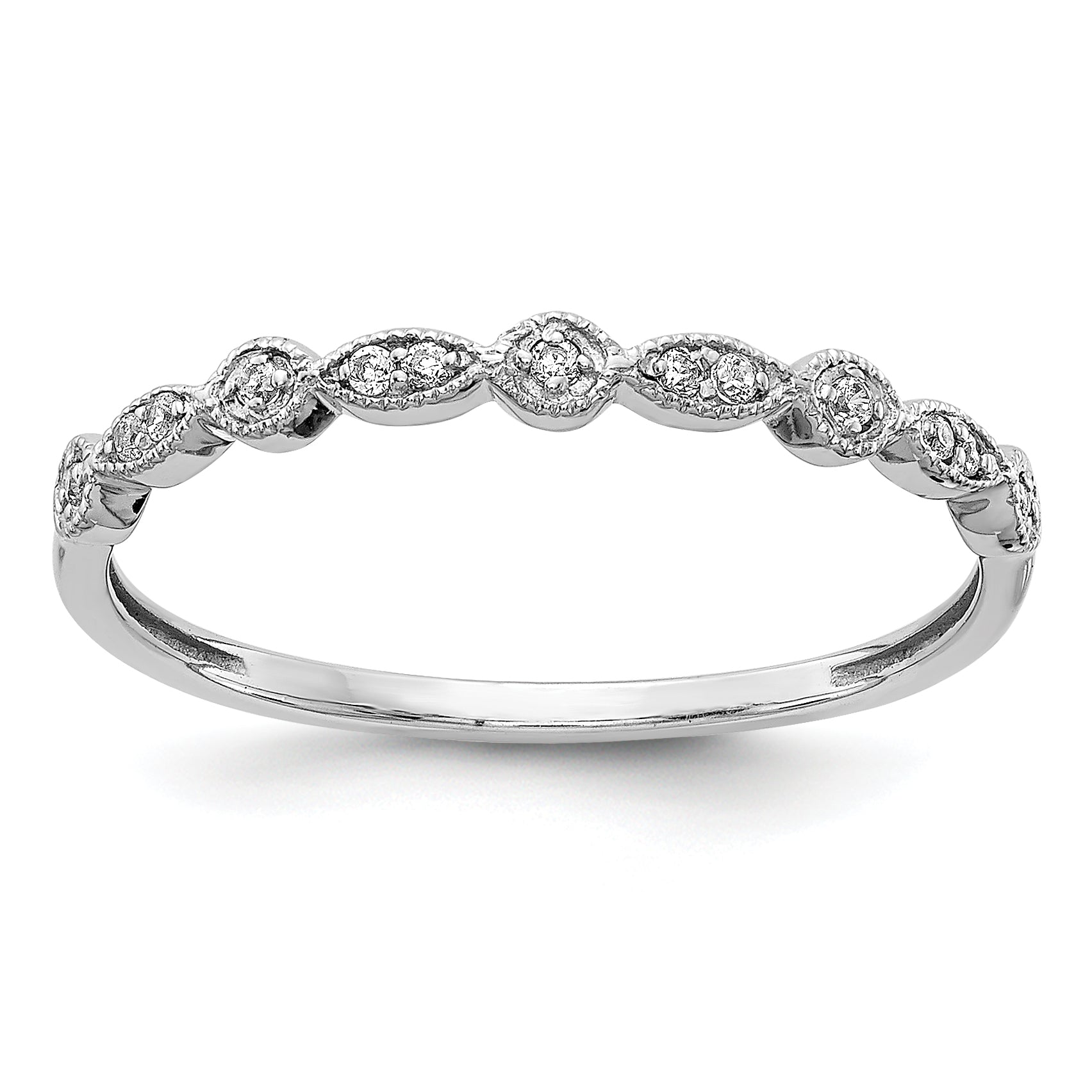 14k Rose Gold 2mm 1/20 carat Diamond Fancy Band RM5625
