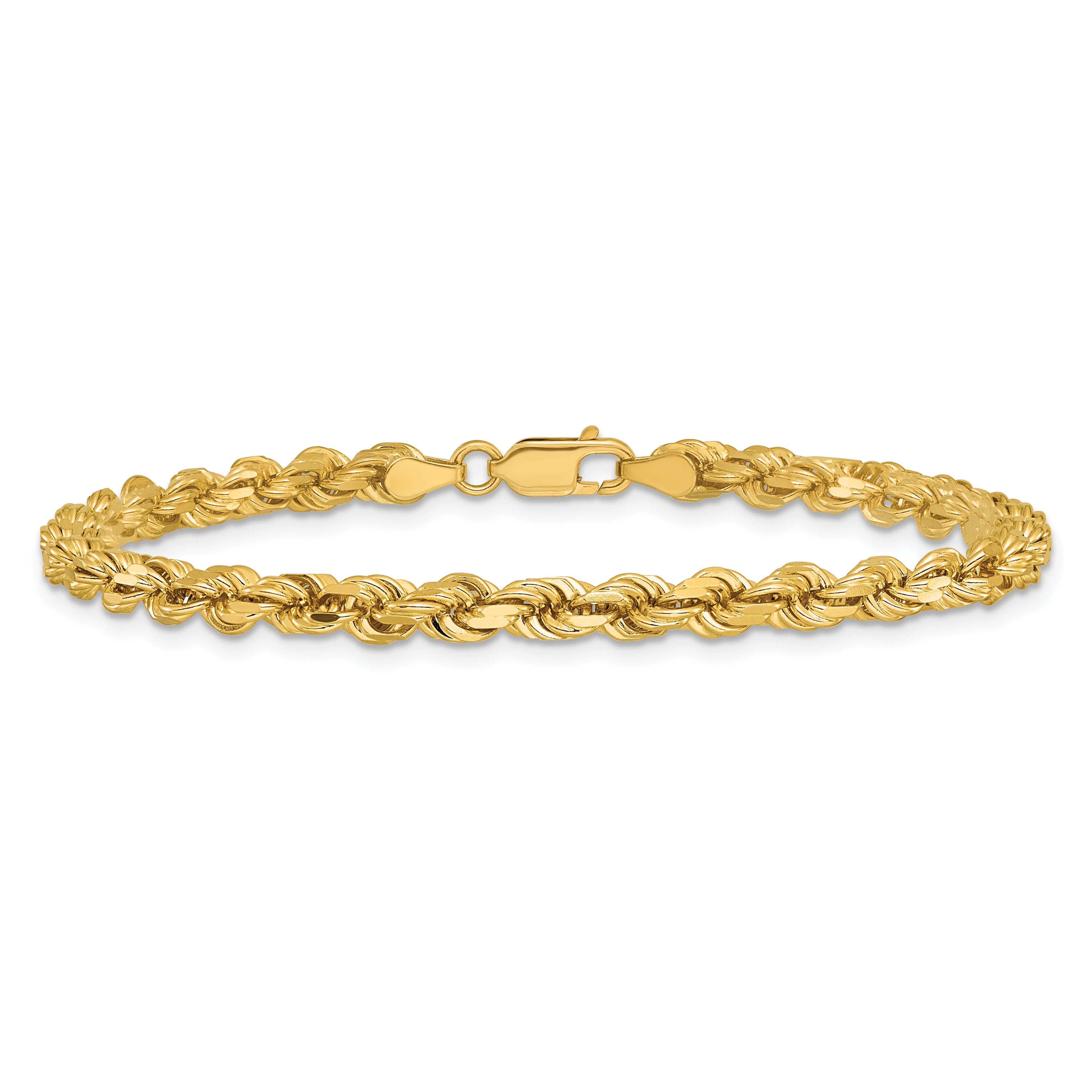 14K 26 inch 4.25mm Diamond-cut Rope with Lobster Clasp Chain 033L
