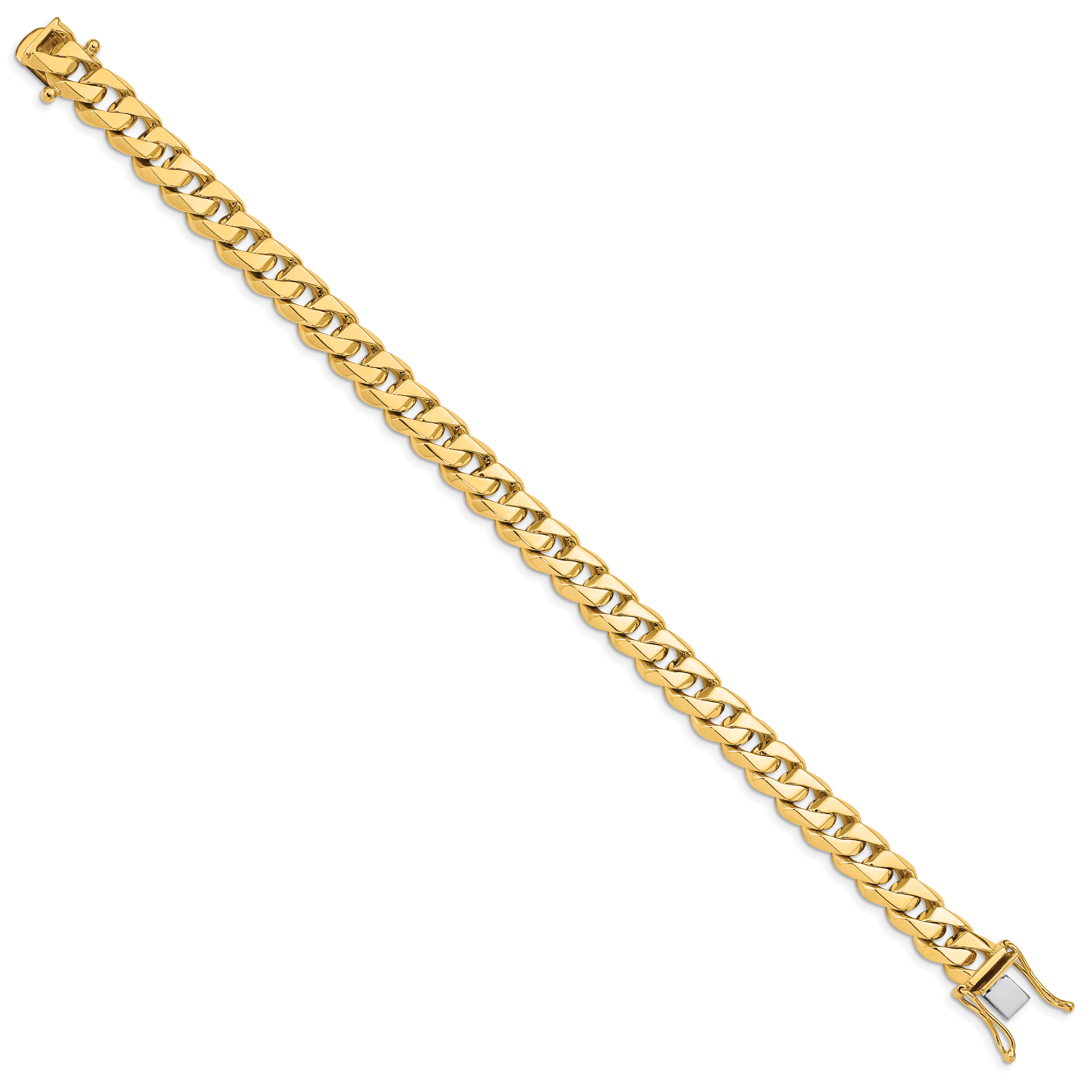 14K 20 inch 8.6mm Hand Polished Fancy Traditional Link with Box Catch Clasp Chain LK119