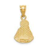 14K Brushed Diamond-Cut Solid Jesus Pendant D4671