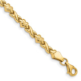 14k Polished Diamond-cut X-and-Heart 7 inch Bracelet FB1431