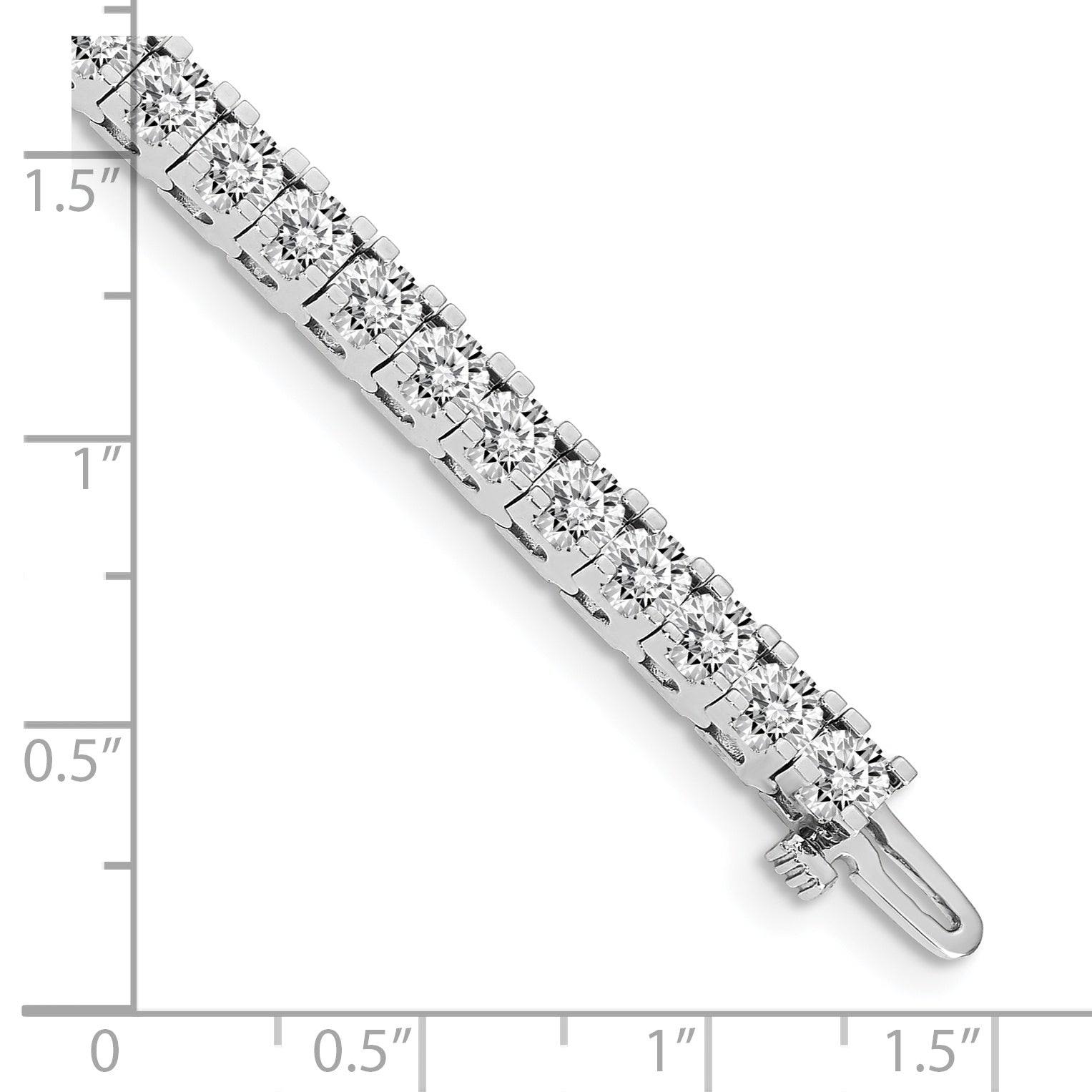 14k White Gold Complete 7.5 carat Round A Diamond 4-prong 7 inch Tennis Bracelet X2045WA