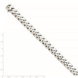 14K White Gold 20 inch 10.8mm Hand Polished Rounded Curb Link with Box Catch Clasp Chain WLK127