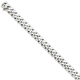 14K White Gold 20 inch 10.8mm Hand Polished Rounded Curb Link with Box Catch Clasp Chain WLK127