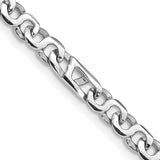 14K White Gold 18 inch 4.3mm Hand Polished Fancy Link with Fancy Lobster Clasp Chain WLK678