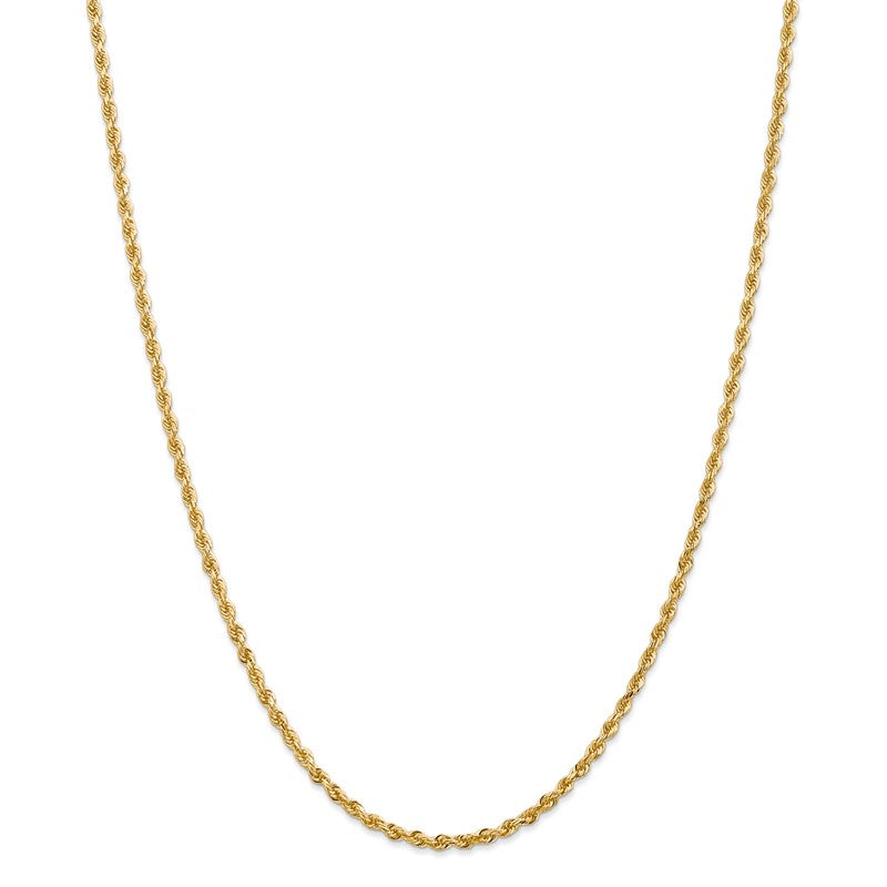 14K 26 Inch 2.75mm Diamond-cut Quadruple Rope Lobster Clasp Chain QTR021