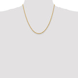 14K 26 Inch 2.75mm Diamond-cut Quadruple Rope Lobster Clasp Chain QTR021