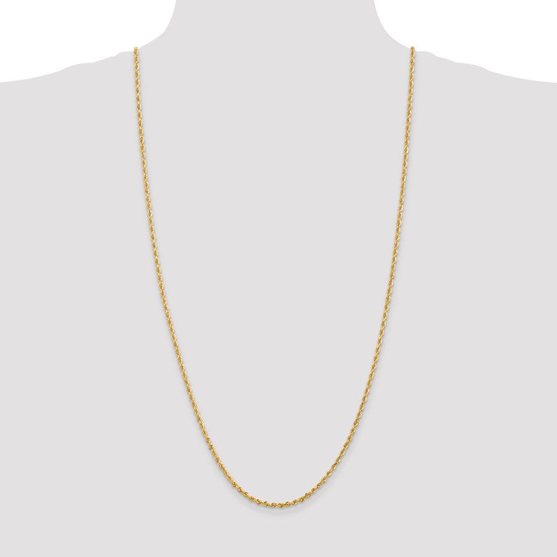 14K 26 Inch 2.75mm Diamond-cut Quadruple Rope Lobster Clasp Chain QTR021