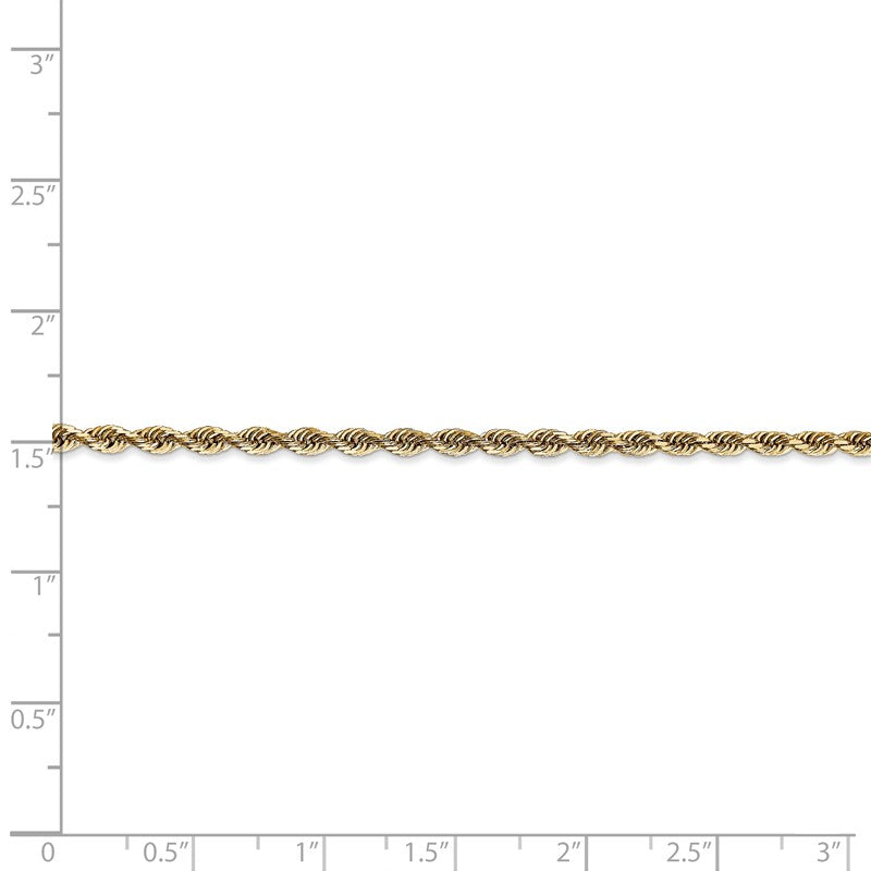14K 26 Inch 2.75mm Diamond-cut Quadruple Rope Lobster Clasp Chain QTR021