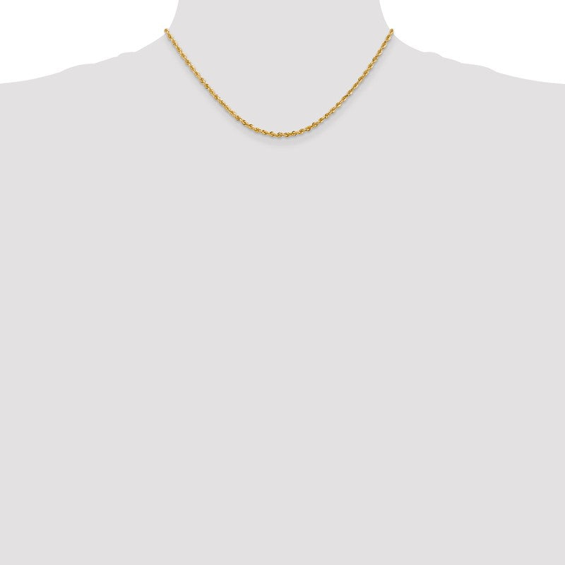 14K 26 Inch 2.75mm Diamond-cut Quadruple Rope Lobster Clasp Chain QTR021