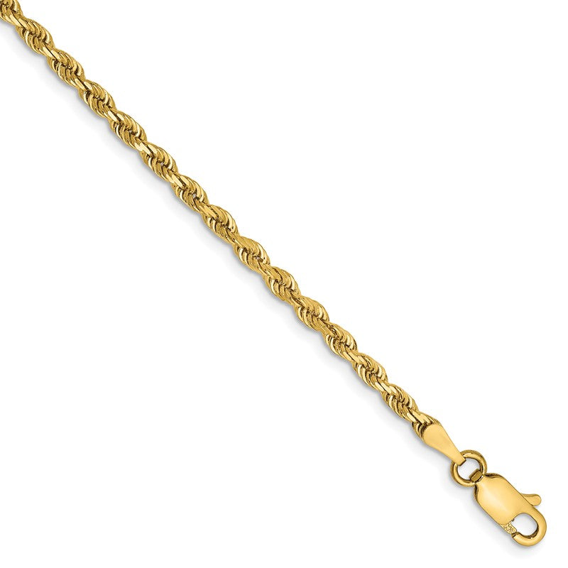 14K 26 Inch 2.75mm Diamond-cut Quadruple Rope Lobster Clasp Chain QTR021