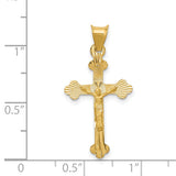 14k Polished Satin and Diamond-cut Crucifix Pendant K5555