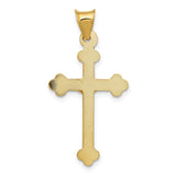 14k Polished Satin and Diamond-cut Crucifix Pendant K5555