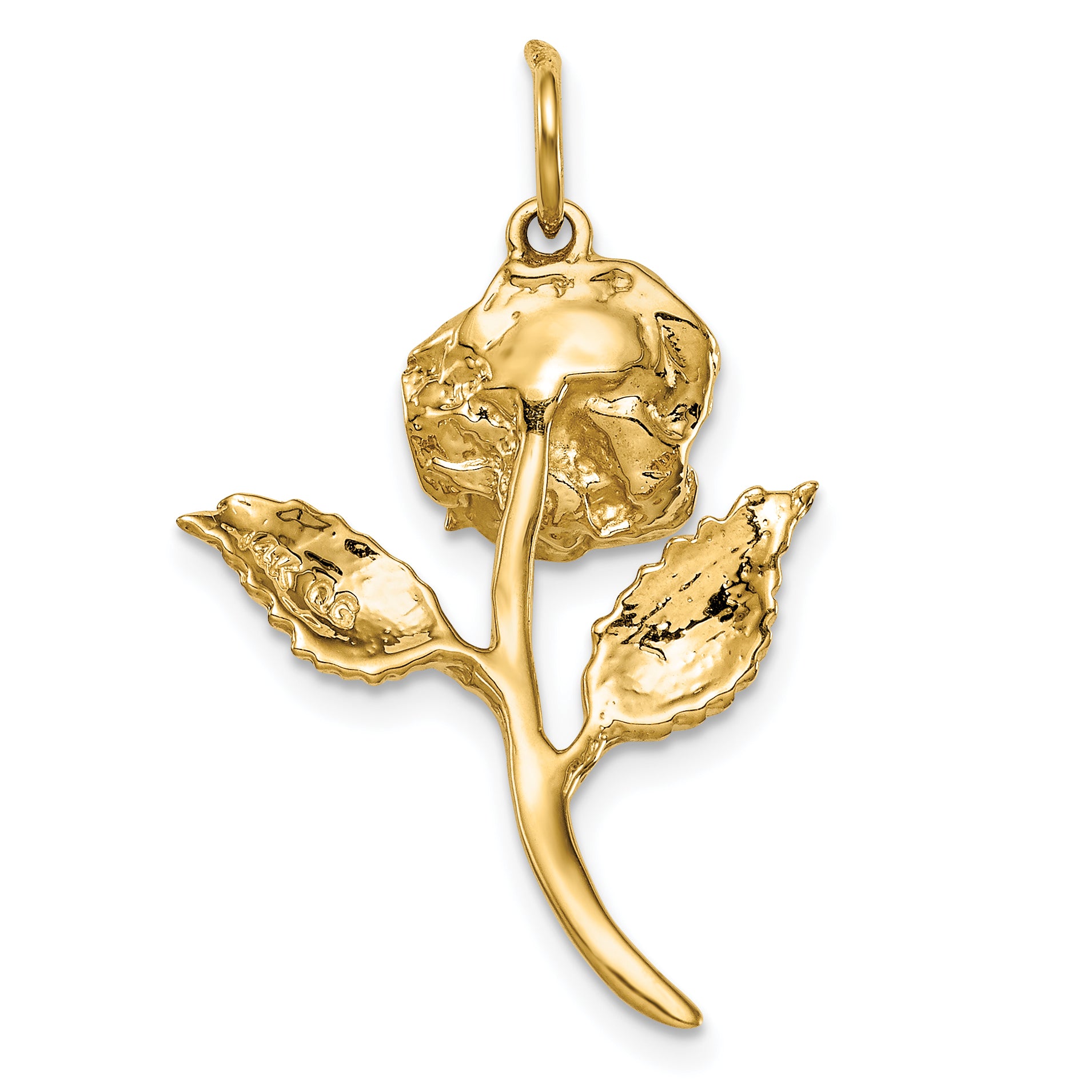 14k Red CZ Rose Charm A9014