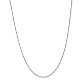 14K White Gold 14 inch 1mm Box with Lobster Clasp Chain WLB100