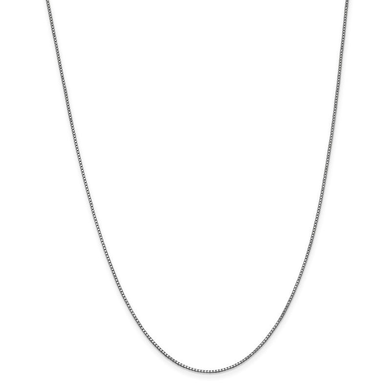 14K White Gold 14 inch 1mm Box with Lobster Clasp Chain WLB100