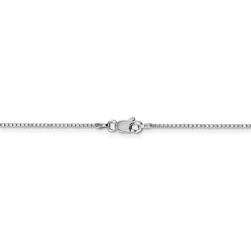 14K White Gold 14 inch 1mm Box with Lobster Clasp Chain WLB100