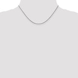14K White Gold 14 inch 1mm Box with Lobster Clasp Chain WLB100