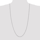 14K White Gold 14 inch 1mm Box with Lobster Clasp Chain WLB100