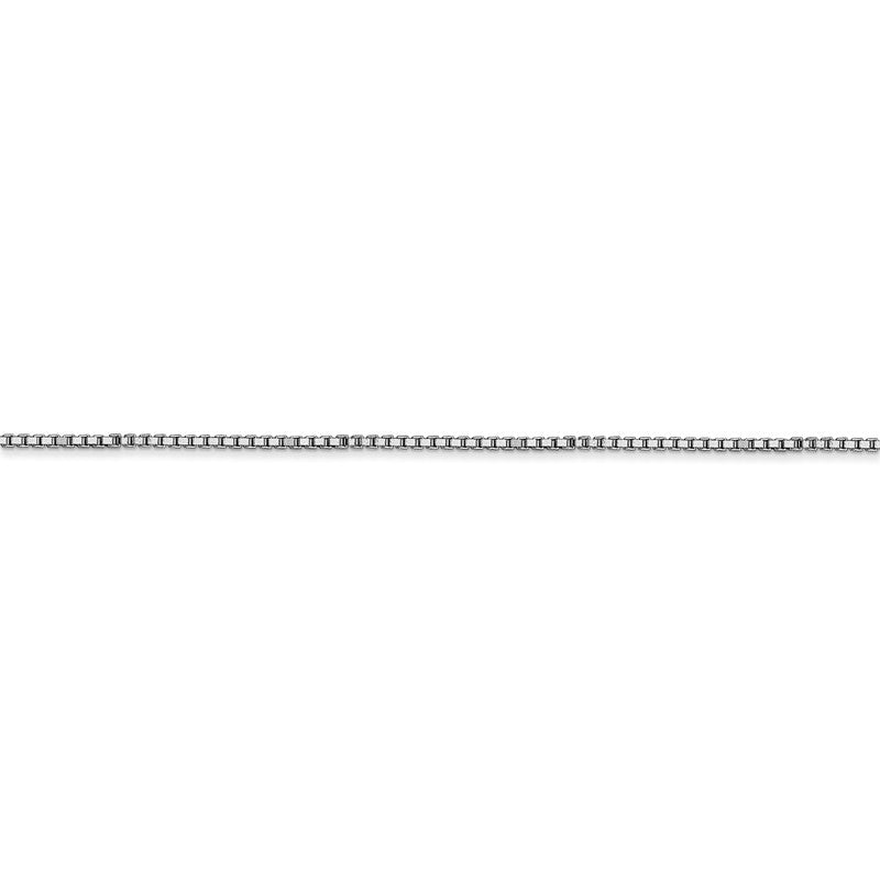 14K White Gold 14 inch 1mm Box with Lobster Clasp Chain WLB100