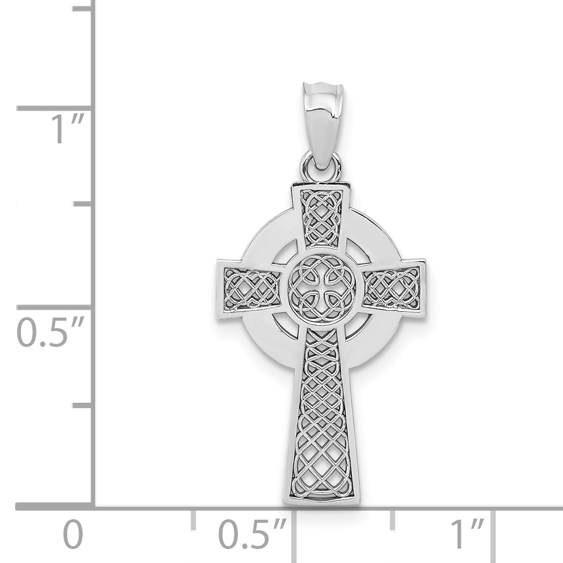 14k White Gold Celtic Cross Pendant K5516